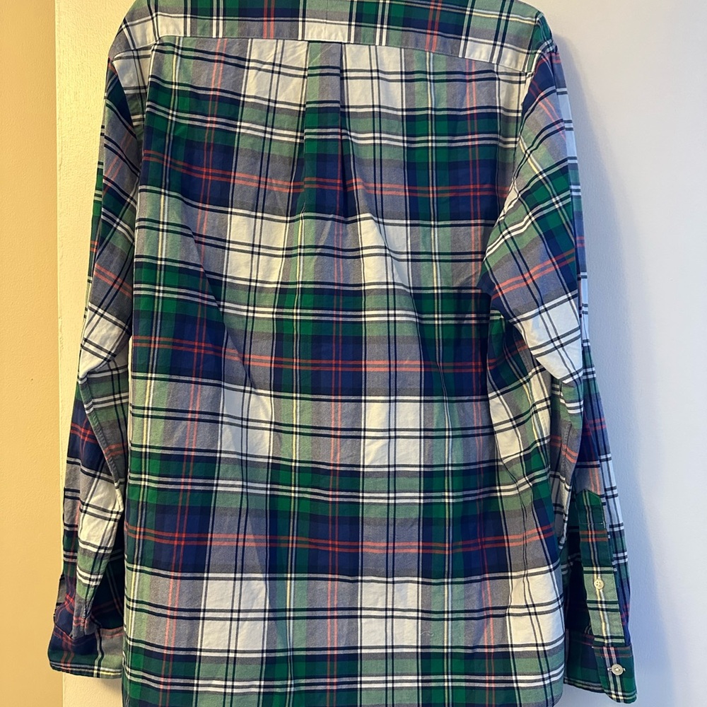 Ralph Lauren Blue and Green Plaid Long Sleeve Button Down Shirt - Picture 3 of 7